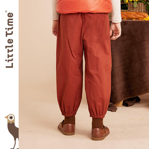 littletime女童裤子春秋2022原创绣花图案长裤新款儿童休闲阔腿裤 商品图2