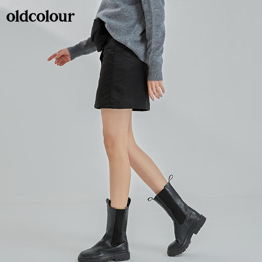 oldcolour冬季新款时尚百搭高腰包臀A字裙N43061356 商品图3
