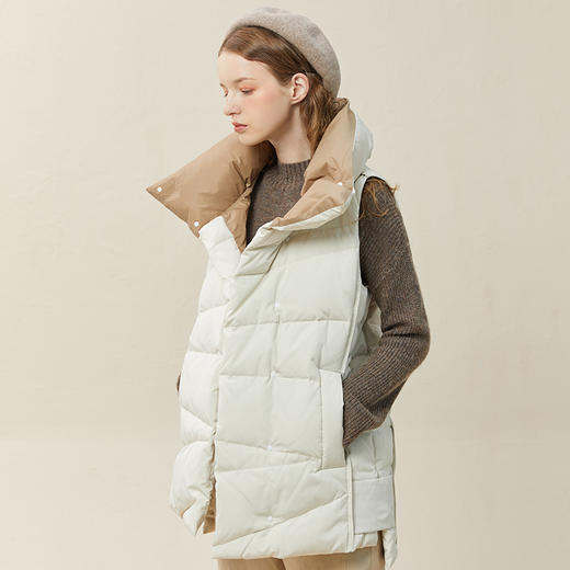 Famecoco范可儿羽绒马甲女短款白鸭绒羽绒服轻薄外套女F228CA006 商品图2