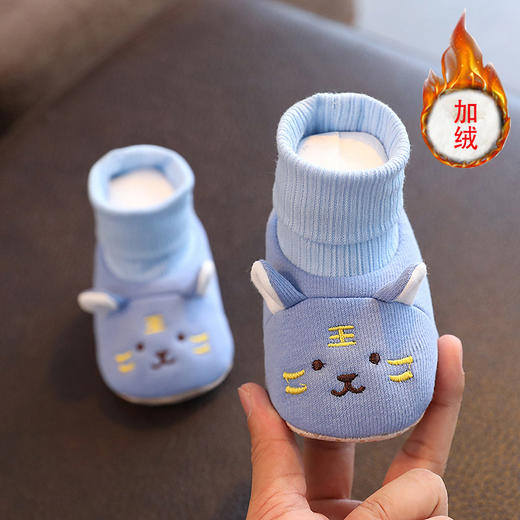 【呆萌可爱 保暖御寒防滑保护宝宝小脚丫】秋冬季婴幼儿鞋子加绒0-1岁宝宝软底不掉棉鞋保暖初生儿满月鞋袜 商品图14