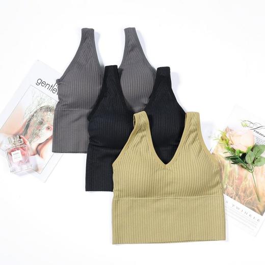 2020宽肩带美背裹胸内衣背心亲肤舒适无钢圈文胸螺纹性感运动内衣 商品图0