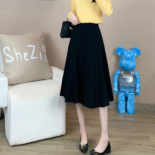 奢姿2024年秋装新款大码女装时尚半松紧腰A字裙胖妹妹百搭半身裙9924466592 商品图0