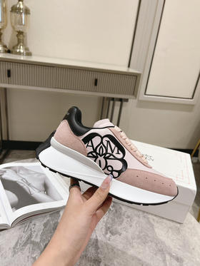 肉粉布面拼牛反绒