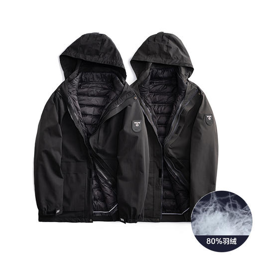 【可拆卸内胆】【新款DMH】大依优型大码男装羽绒服户外两件套男士冲锋衣三合一冬季 商品图4