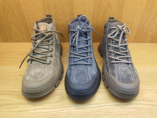 豪行冬款10462602工装靴马丁靴男雪地中帮短靴英伦风加绒保暖棉鞋 商品图7