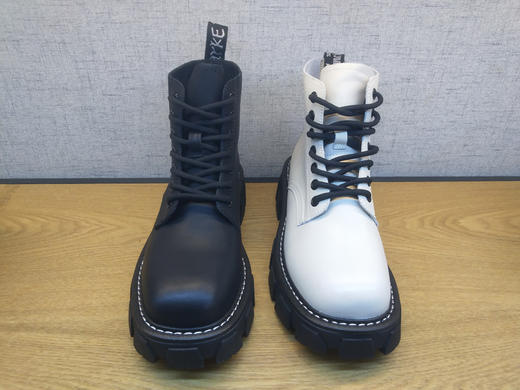 2021秋季豪行新款舒适女靴213X41017时尚厚底马丁单靴系带短筒靴 商品图6