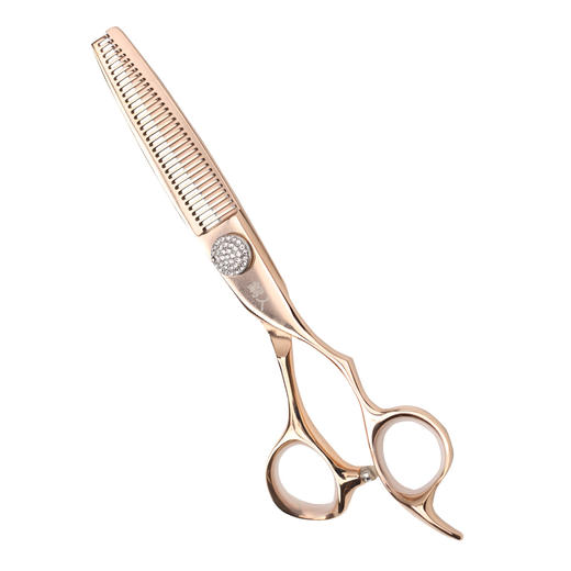 铜人牙剪H6  牙剪/调量剪/女发牙剪/打薄剪/去发量15%玫瑰金  平齿/30根齿/正刃/6寸 商品图1