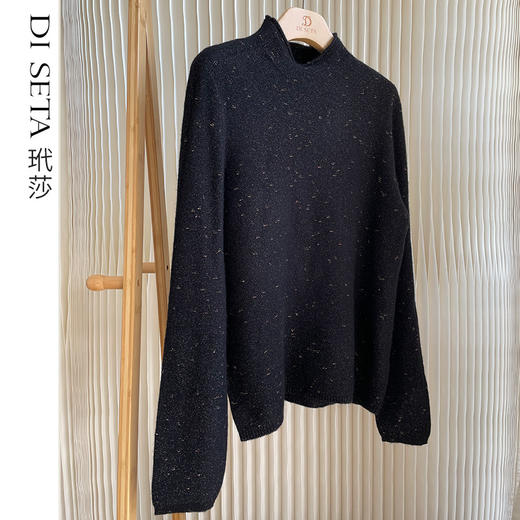 【特价】玳莎半高领套头毛衣女 混金葱高级感优雅长袖针织毛衫CD33302 商品图0