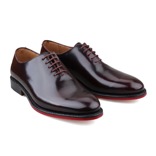 限时特价——西班牙原产经典舒适男士全切皮经典正装鞋阿尔贝尼兹 ALBENIZ-酒红色 商品图6