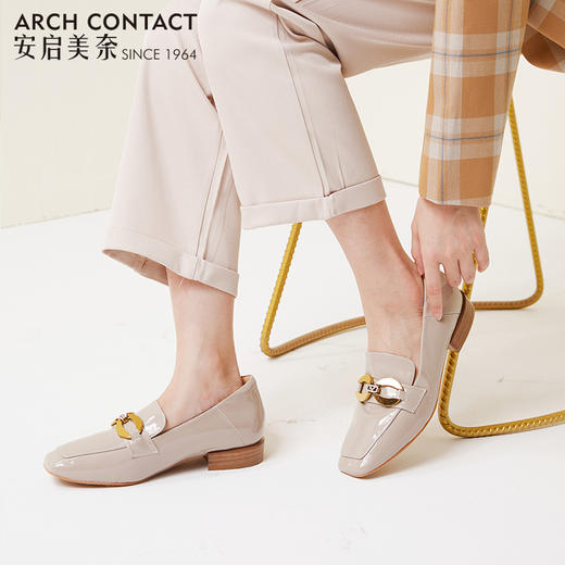 ARCHCONTACT安启美奈深口方头金属扣乐福鞋 商品图3