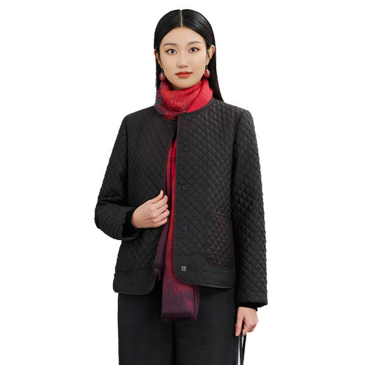 TANGY Collection/天意精品莨绸香云纱裥棉短外套L224048 商品图4