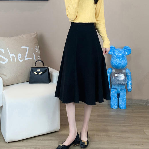 奢姿2024年秋装新款大码女装时尚半松紧腰A字裙胖妹妹百搭半身裙9924466592 商品图1