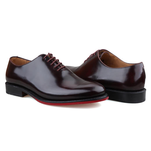 限时特价——西班牙原产经典舒适男士全切皮经典正装鞋阿尔贝尼兹 ALBENIZ-酒红色 商品图9