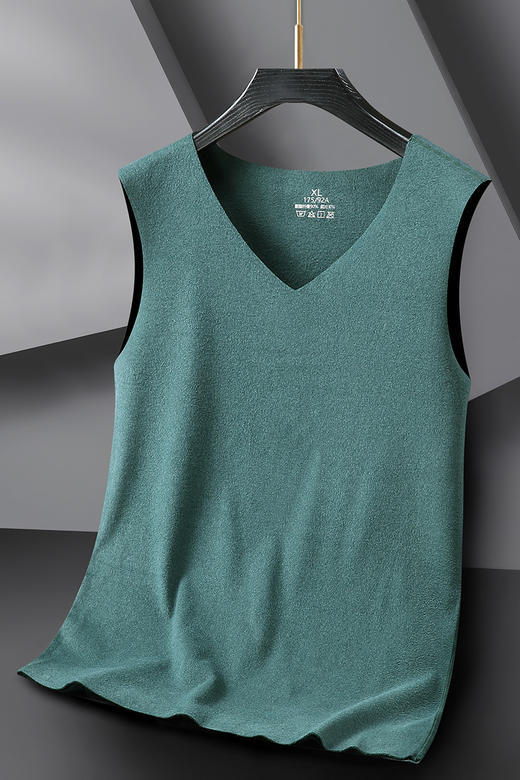 【新款DX】大依优型大码男装背心V领德绒无痕保暖内衣坎肩男士加肥加大肥佬胖子 商品图5