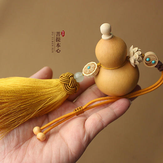 天然葫芦挂件门对门门口大门对客厅卧室玄关金色流苏莲花招财挂饰 商品图3