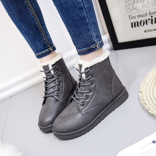 冬季新款雪地靴女短靴保暖棉鞋马丁靴女学生 商品图1