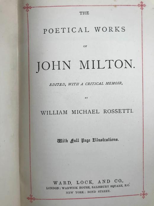 约19世纪后期 弥尔顿诗集 约8幅版画插图 漆布精装32开 商品图4