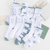 「5双装！9款配色」秋冬款袜子 女运动学院风可爱中筒保暖女士高筒棉袜配饰 商品缩略图1