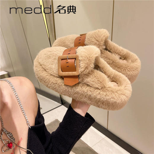 秋冬新款厚底加绒时尚百搭外穿棉鞋 商品图5