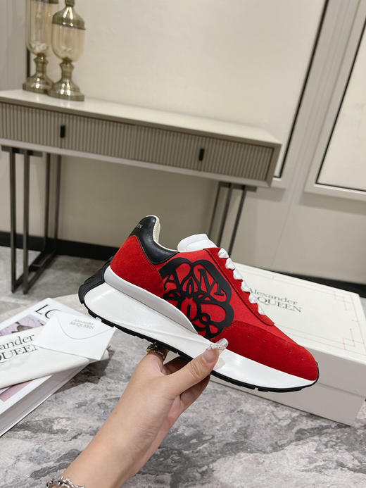 红色布面拼牛反绒 商品图0