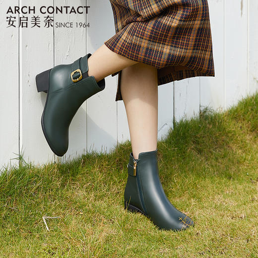 ARCHCONTACT安启美奈尖头扣带舒适女靴 商品图1