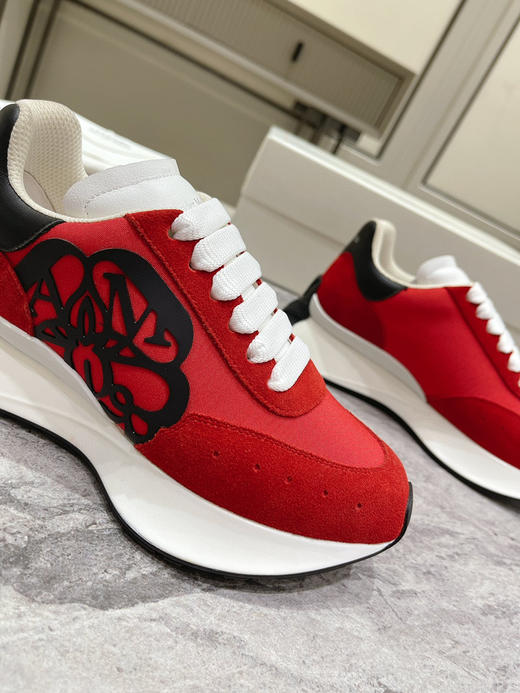 红色布面拼牛反绒 商品图5