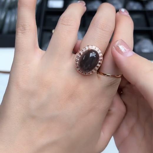 和田玉烟紫戒指-简约蛋面-精品 商品图0