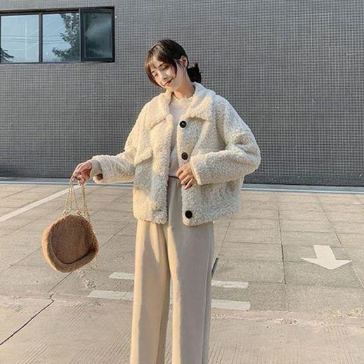 新款仿羊羔毛外套女短款秋冬季宽松毛绒上衣加厚仿皮草秋冬款棉服 商品图3