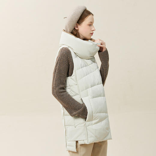 Famecoco范可儿羽绒马甲女短款白鸭绒羽绒服轻薄外套女F228CA006 商品图1