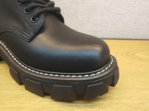 2021秋季豪行新款舒适女靴213X41017时尚厚底马丁单靴系带短筒靴 商品图7