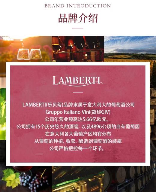 【中欧班列直供】意大利乐贝蒂绝干高泡白葡萄酒 750ml/瓶  原装进口 商品图5