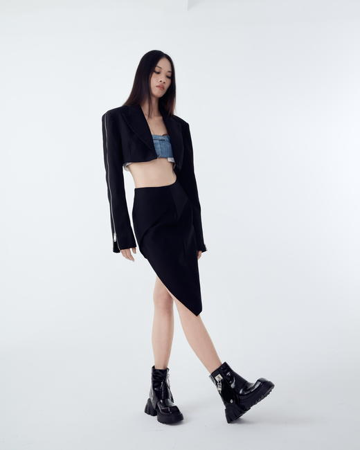 锁扣裤管厚底短靴 商品图7