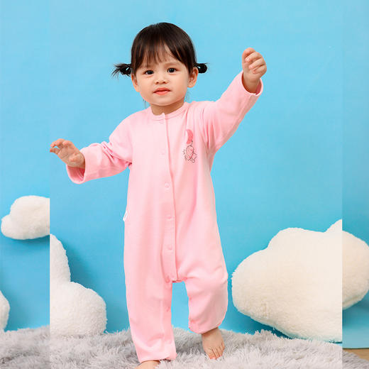 商场同款棉果果冬季科技面料女童家居外穿爬服舒适柔软自发热植物抗菌暖姜绒对开连体衣M421722422671 商品图0