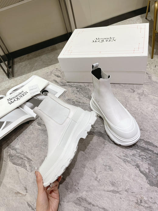 全白厚底短靴 商品图1