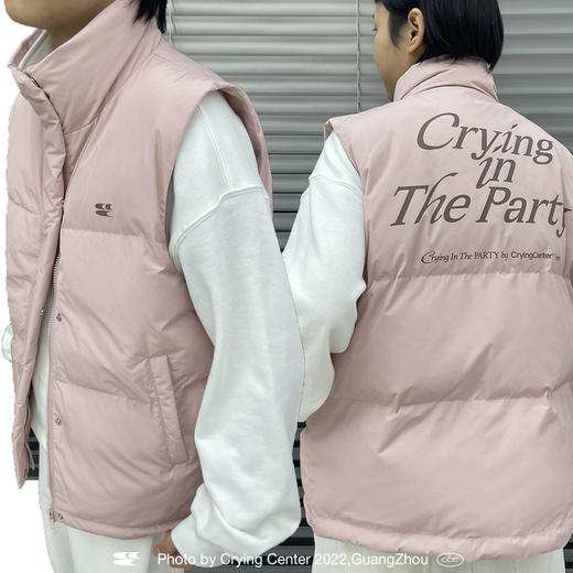 CryingCenter 哭喊泪粉色简约基础棉服马甲外套背心 哭喊中心 商品图0