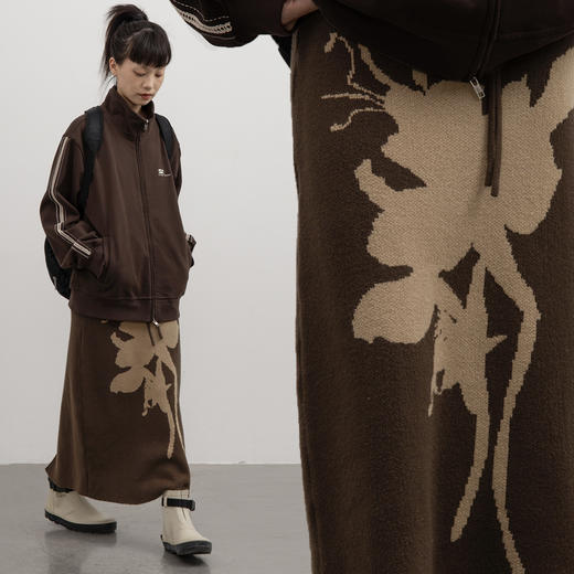 CryingCenter 花骨朵剪影棕色长裙 针织毛衣半裙 哭喊中心 商品图0