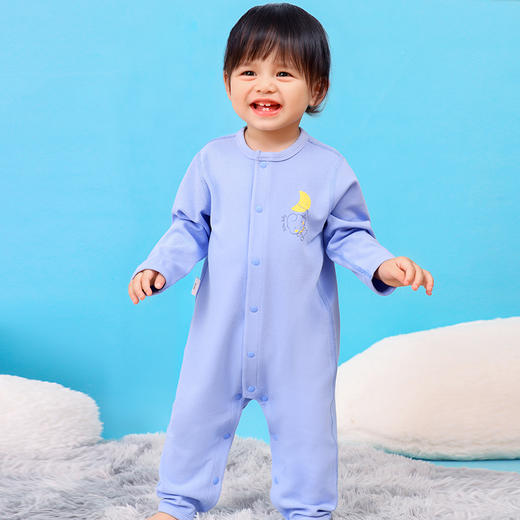商场同款棉果果冬季科技面料男童家居外穿爬服舒适柔软自发热植物抗菌暖姜绒对开连体衣M411722422670 商品图0