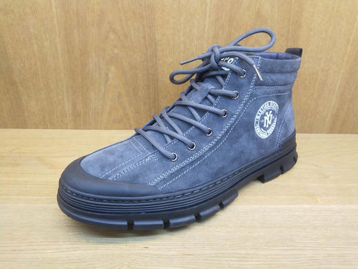 豪行冬款10462602工装靴马丁靴男雪地中帮短靴英伦风加绒保暖棉鞋 商品图2