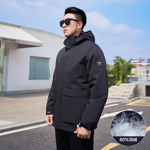 【可拆卸内胆】【新款DMH】大依优型大码男装羽绒服户外两件套男士冲锋衣三合一冬季 商品图1