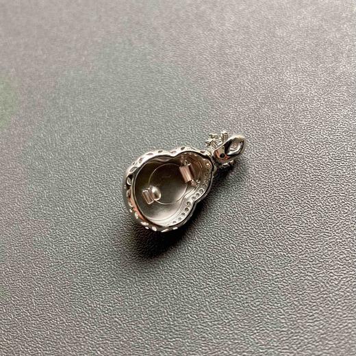 稀有厚庄高冰种黄翡葫芦18k白金钻石镶嵌 商品图5