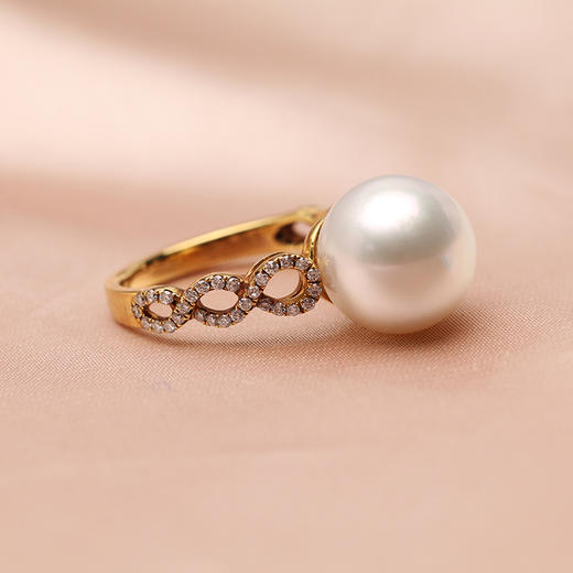金18k（黄色）海水珍珠戒指 11.5-12mm 88907 商品图3