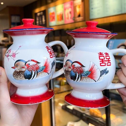 痰盂水杯怀旧老式马克杯带盖勺伴手礼品杯子陶瓷茶缸生日结婚礼物 商品图4