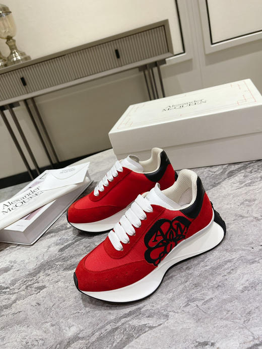 红色布面拼牛反绒 商品图1