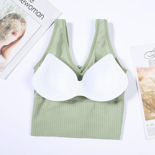 2020宽肩带美背裹胸内衣背心亲肤舒适无钢圈文胸螺纹性感运动内衣 商品图2