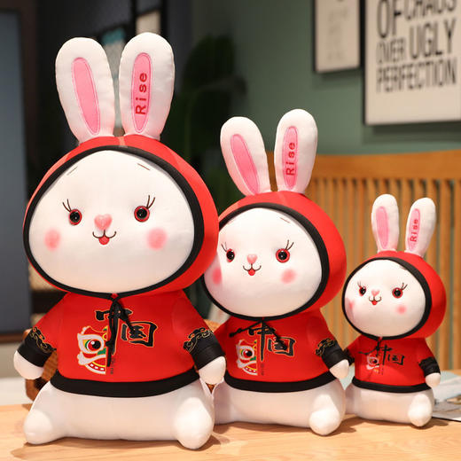兔年吉祥物国潮兔子公仔毛绒玩具生肖兔玩偶儿童安抚娃娃活动礼品 商品图3
