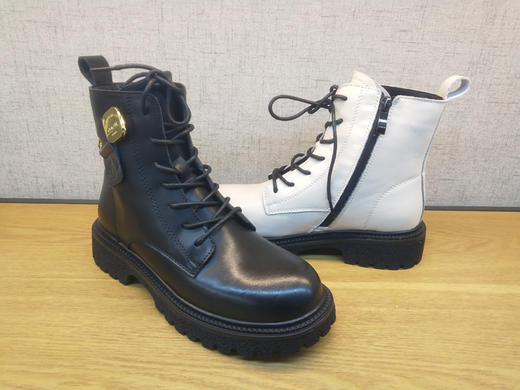 2021秋季新款豪行真皮舒适休闲女鞋213X62889平底系带时尚马丁靴 商品图5