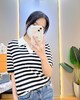 女反领条纹中袖毛衣22801 商品缩略图1
