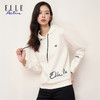 ELLE Active新款连帽卫衣女装春秋长袖休闲百搭字母白色帽衫上衣 商品缩略图0