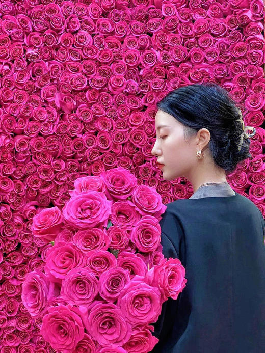 弗洛伊德/梦境【我自风情万种 与世无争】简小姐精选 A级稀有玫红色 兰蔻“御用玫瑰” 弗洛伊德9+1枝(防花损）2束包邮 下单5天发货 商品图7