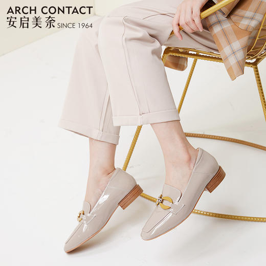 ARCHCONTACT安启美奈深口方头金属扣乐福鞋 商品图1
